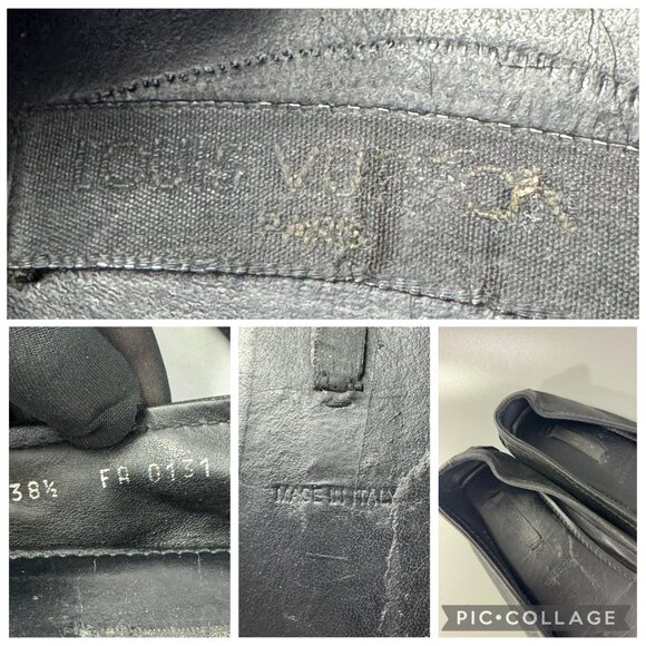 Authentic Louis Vuitton Black Metallic Suede Oxford Ballet Flats, 38.5 - Picture 13 of 14